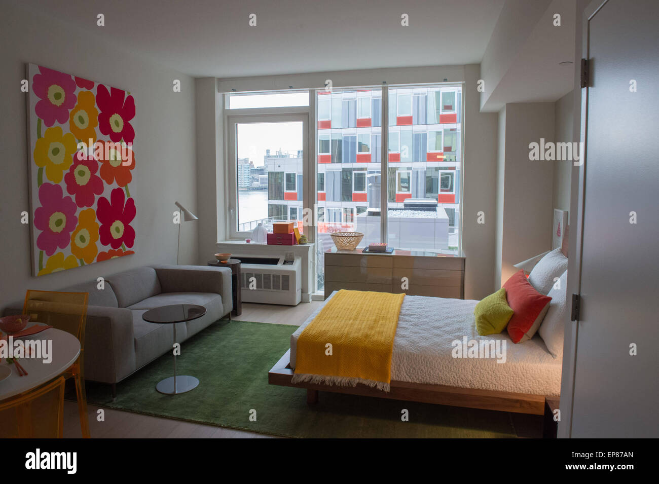 May 6, 2015 Queens, New York, U.S. Bedroom of an apartment in