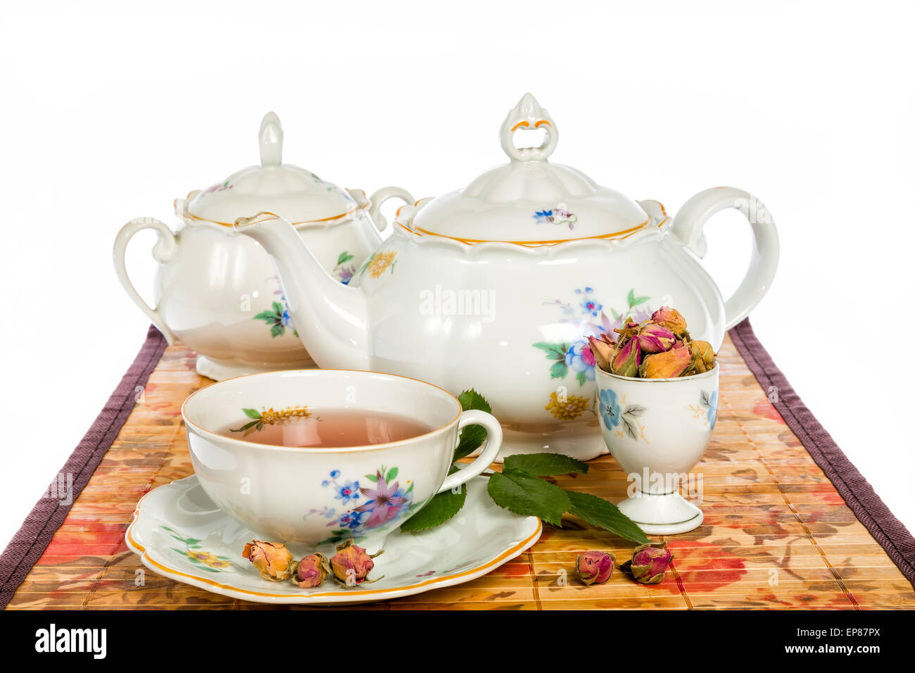 Rose fragrant tea isolated on white background Stock Photo Alamy