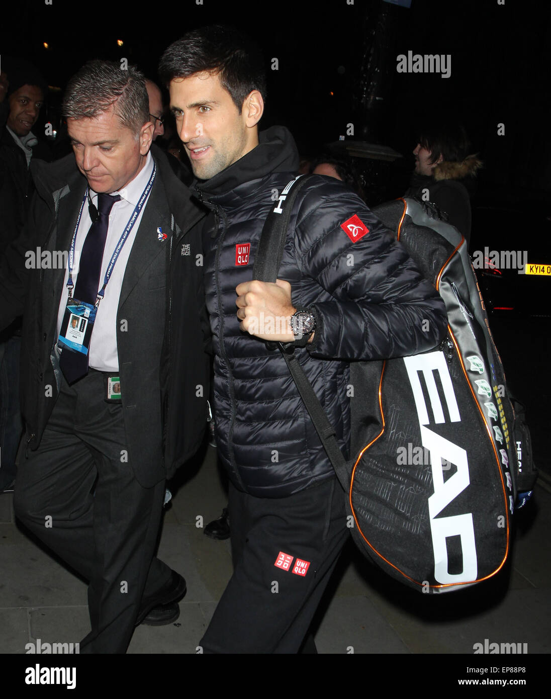 Men's world number 1 tennis player Novak Djokovic arriving at his hotel