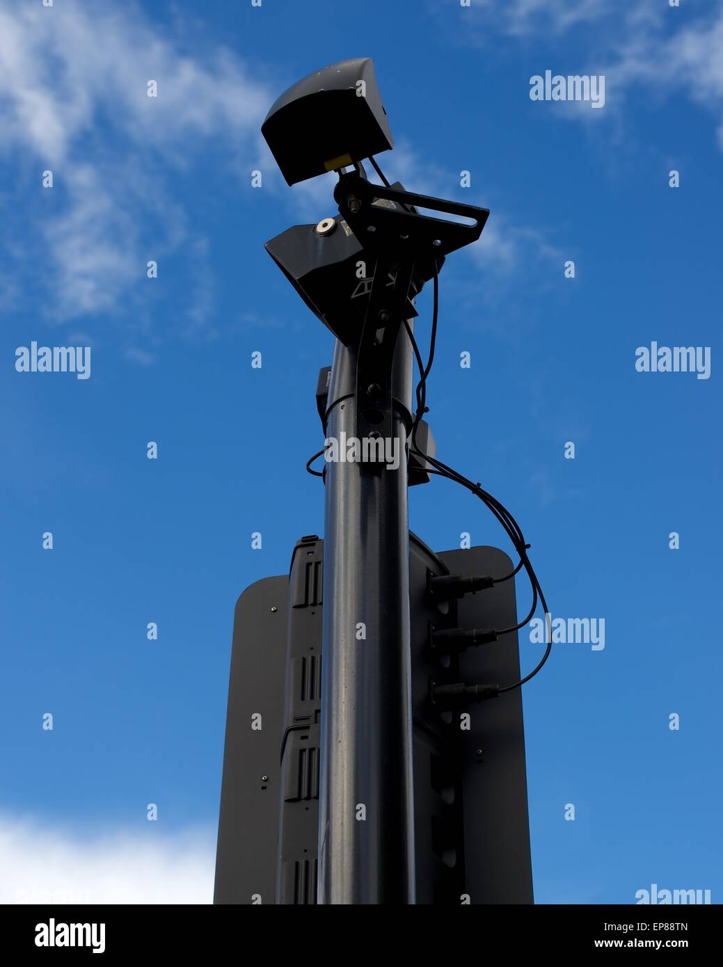Traffic CCTV Surveillance Camera at junction of Road Stock Photo