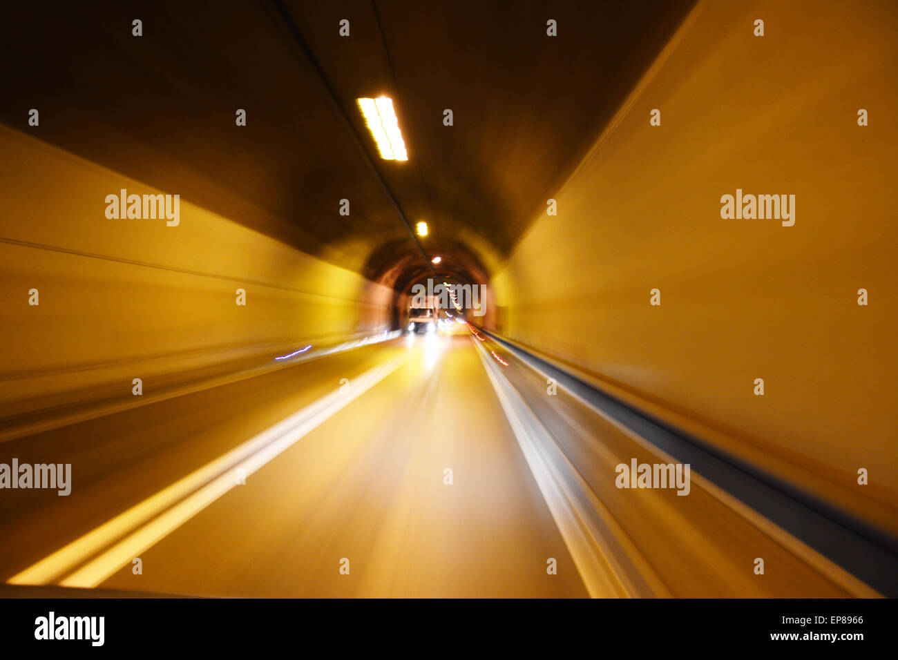 High speed and dangerous driving through the tunnel Stock Photo Alamy