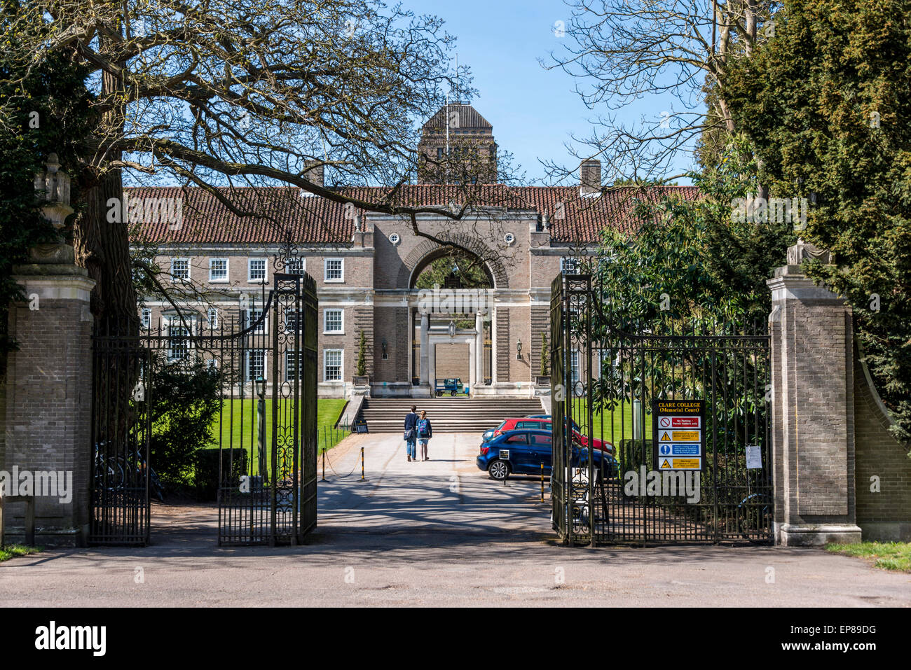 Memorial Court, Clare College, Cambridge was designed a memorial to the Clare men who died in the First World War Stock Photo