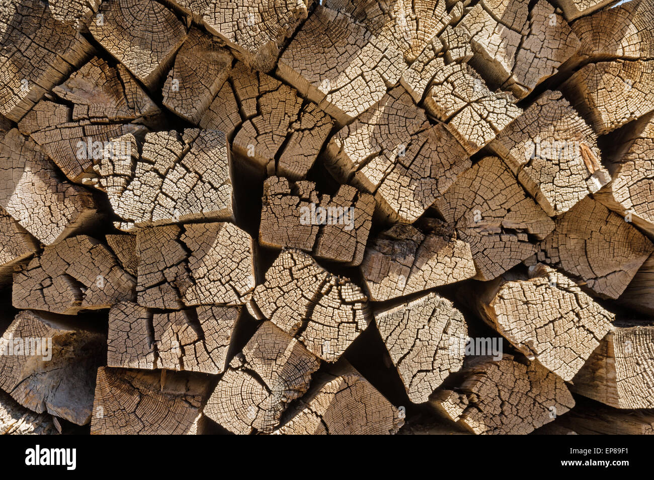 background of old wood railroad ties piled up Stock Photo