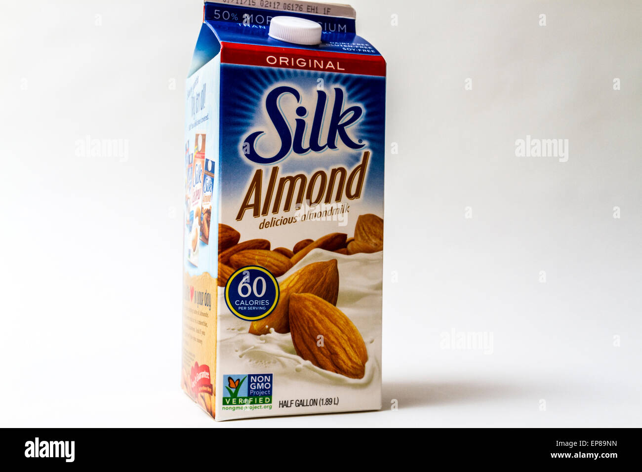 A half gallon container of Silk Almond Milk Stock Photo Alamy