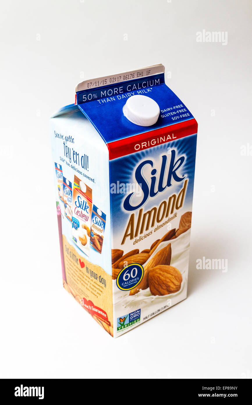 A half gallon container of Silk Almond Milk Stock Photo Alamy