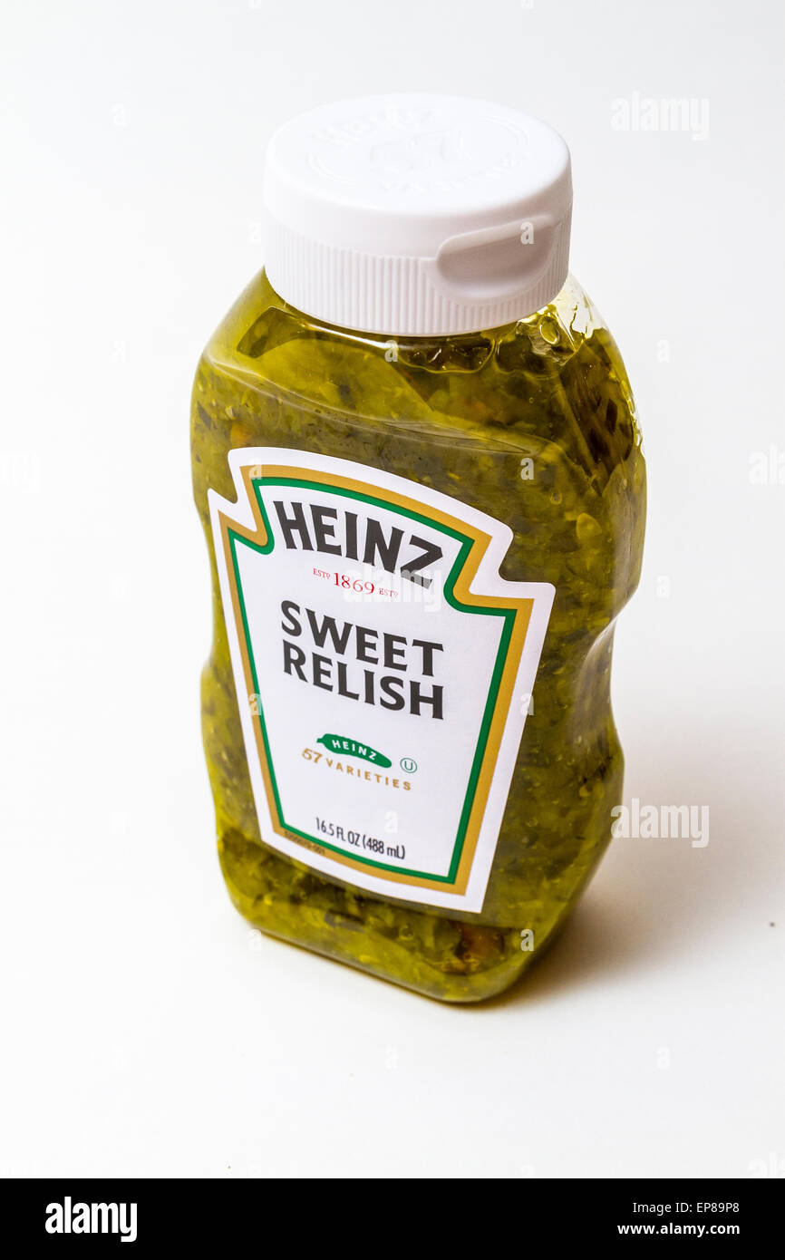 A squeeze bottle of Heinz Sweet Pickle Relish Stock Photo Alamy