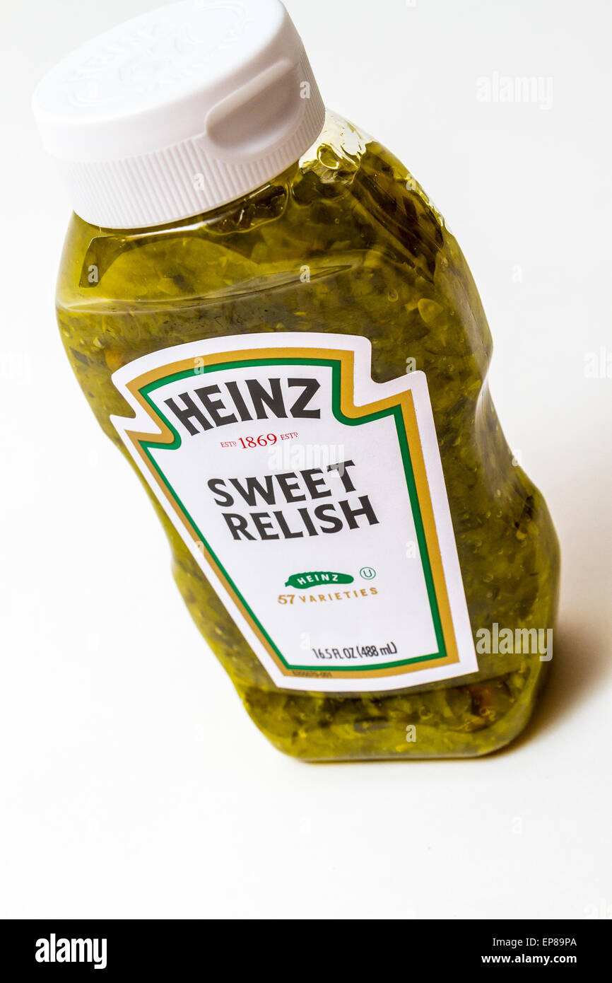 A squeeze bottle of Heinz Sweet Pickle Relish Stock Photo Alamy