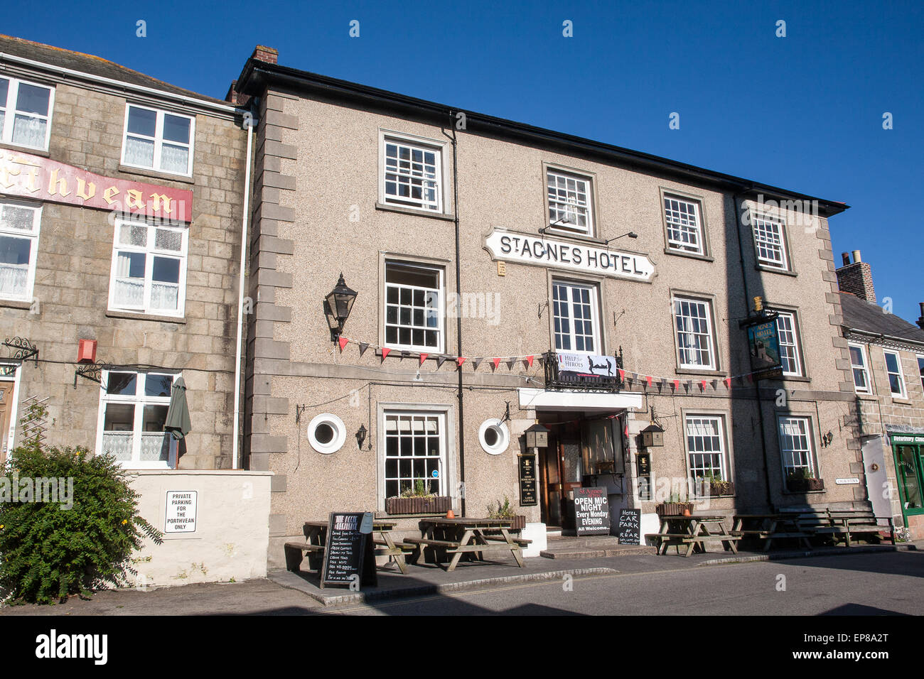 St Agnes Hotel in the centre of St Agnes village, Cornwall, England.  © Paul Quayle Stock Photo