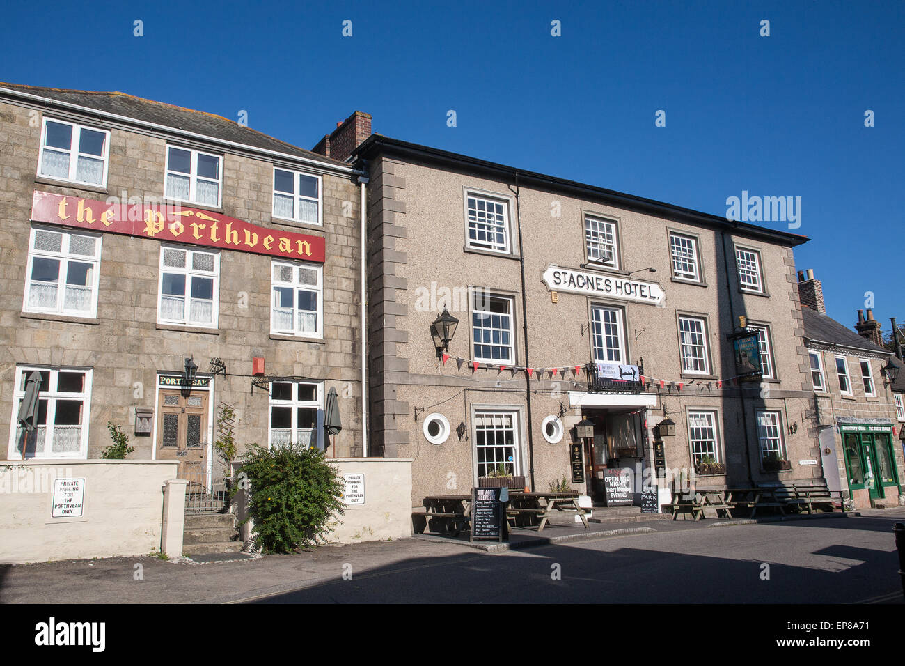 St Agnes Hotel in the centre of, St Agnes, village, Cornwall, England