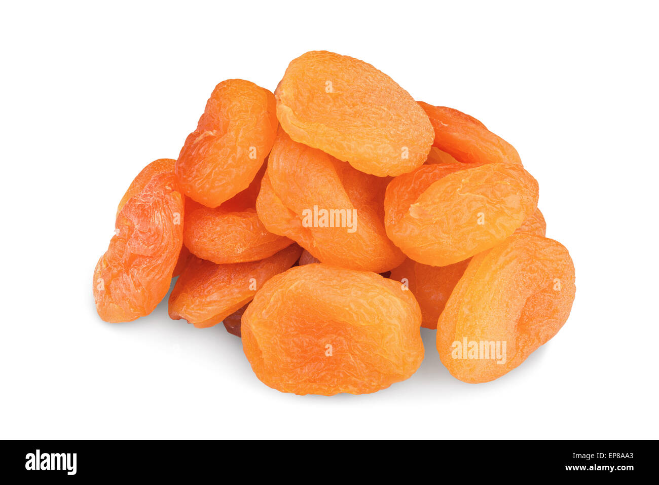 Dried pitted apricots  isolated on a white background Stock Photo