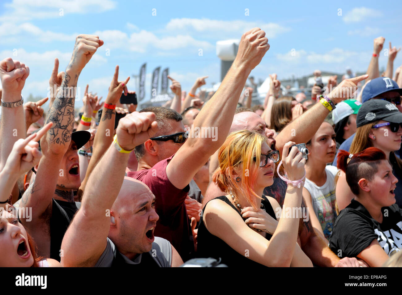The 2015 Monster Energy Carolina Rebellion  Music Festival, crowd, fans, people. Stock Photo