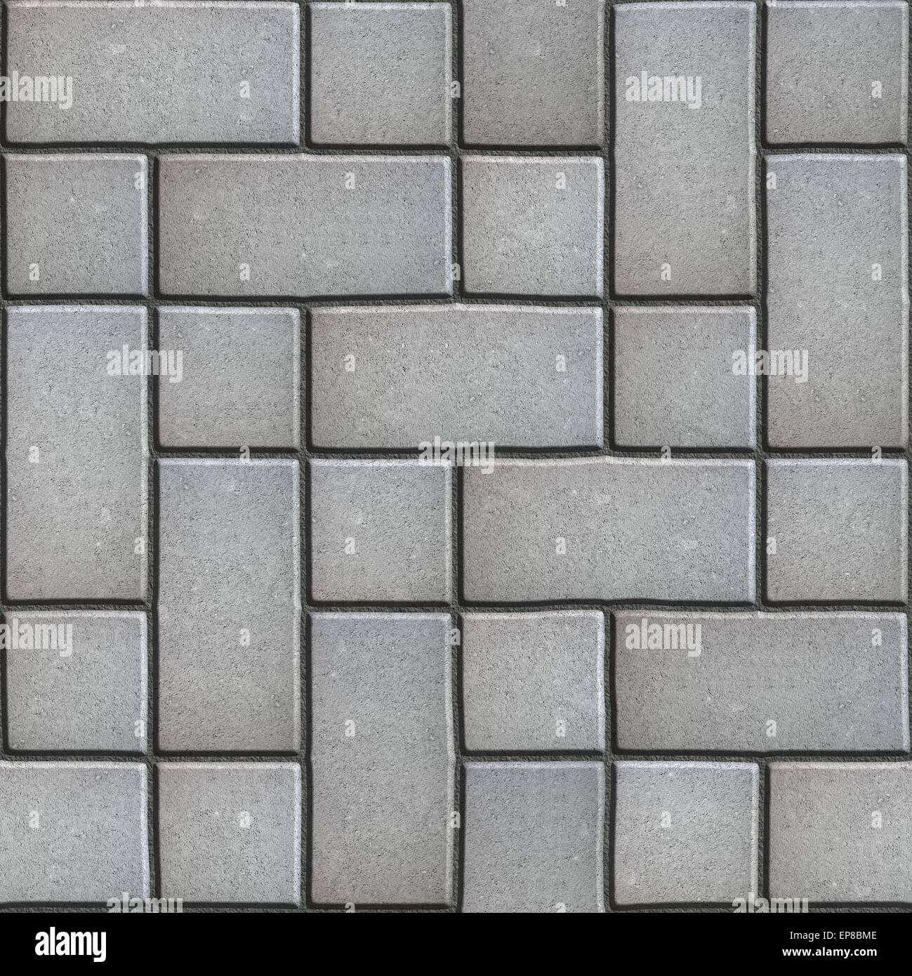 Gray Paving  Slabs Imitates Natural Stone. Seamless Tileable Texture. Stock Photo