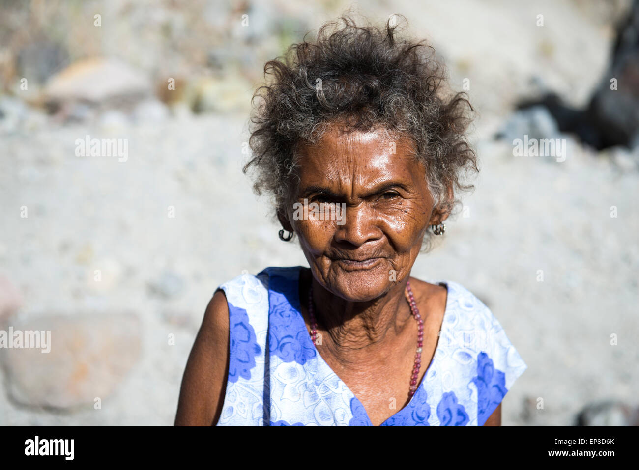 Portrait of an Ayta tribal woman in the Pinatubo region of Luzon. Stock Photo