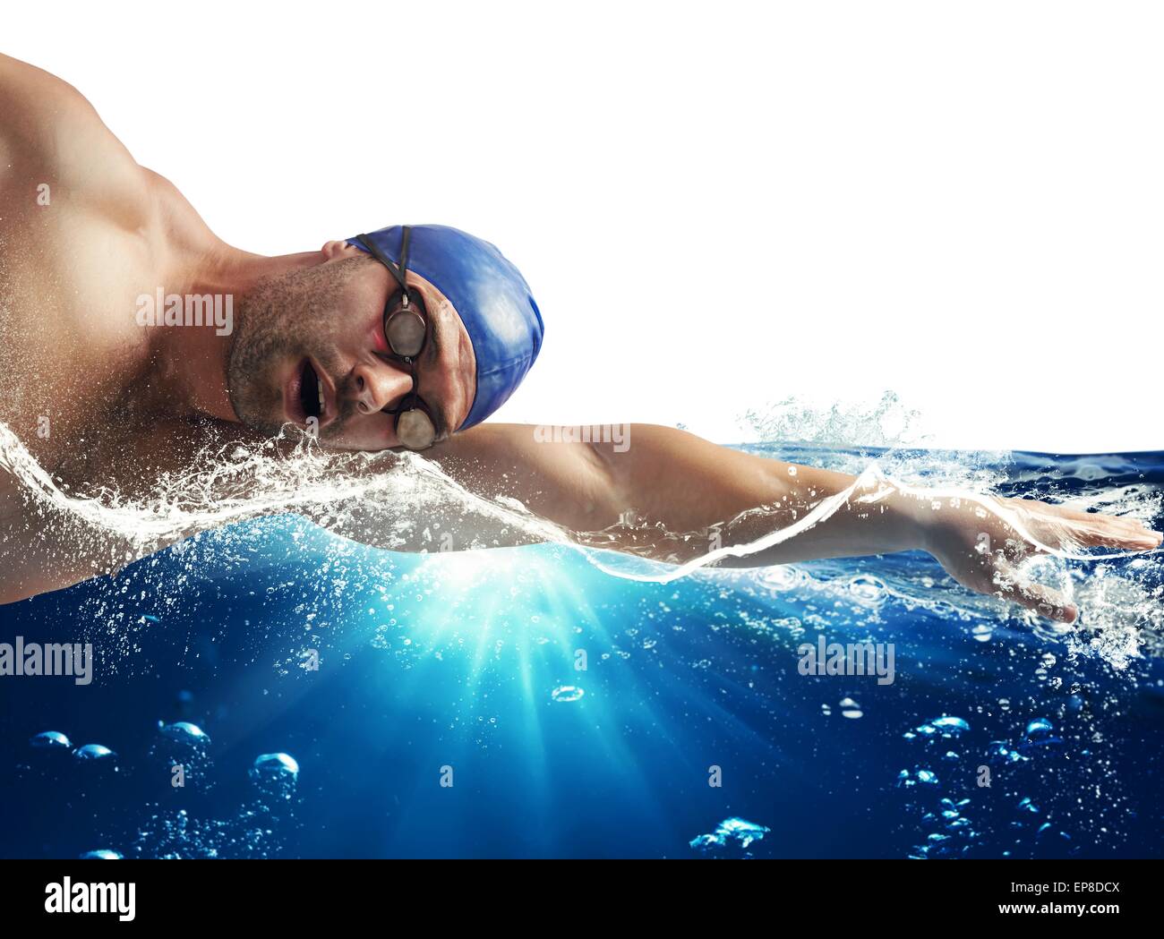 Sunshine swimmer Stock Photo