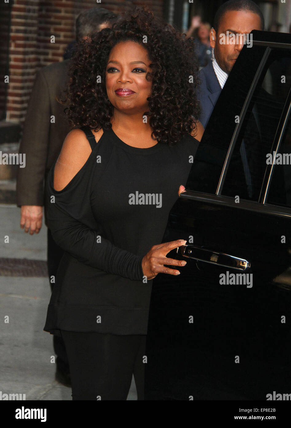 New York, USA. 14th May, 2015. OPRAH WINFREY exits after her appearance