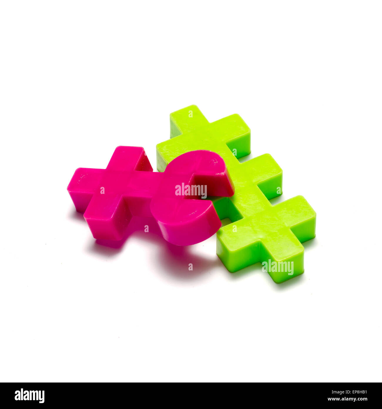 toy plastic blocks on a white background Stock Photo - Alamy