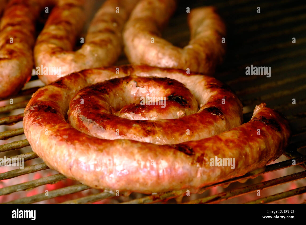 Boerewors is a type of sausage unique to South Africa made from a combonation of meat and spices and invented by the Dutch Trek Boere Stock Photo