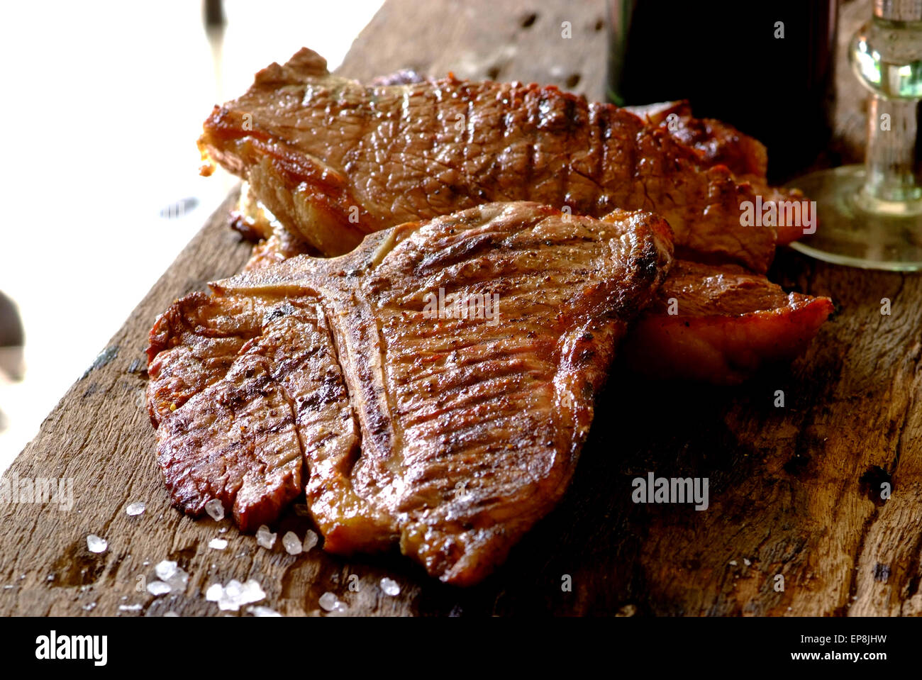 T bone steak at a South African braai otherwise known as a barbecue