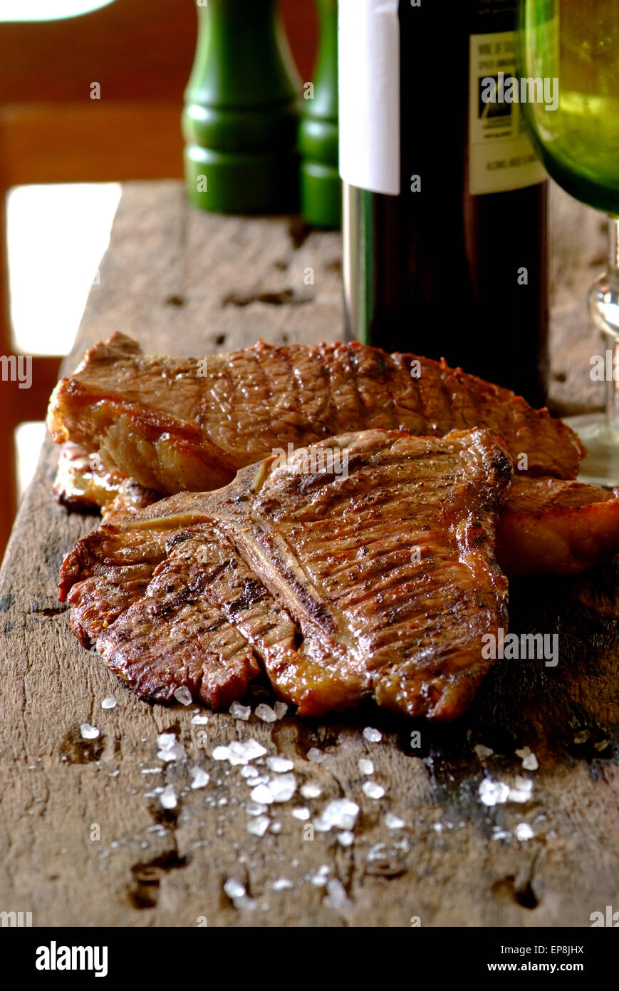 T bone steak on a South African braai Stock Photo Alamy