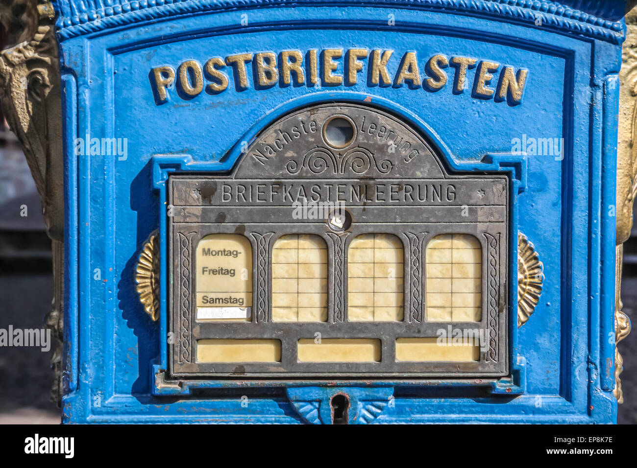 Historical mailbox in the old town of Eltville Stock Photo