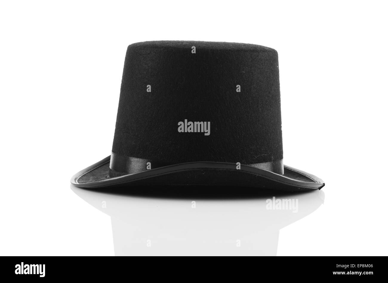 Black tophat top hat isolated on the white Stock Photo - Alamy