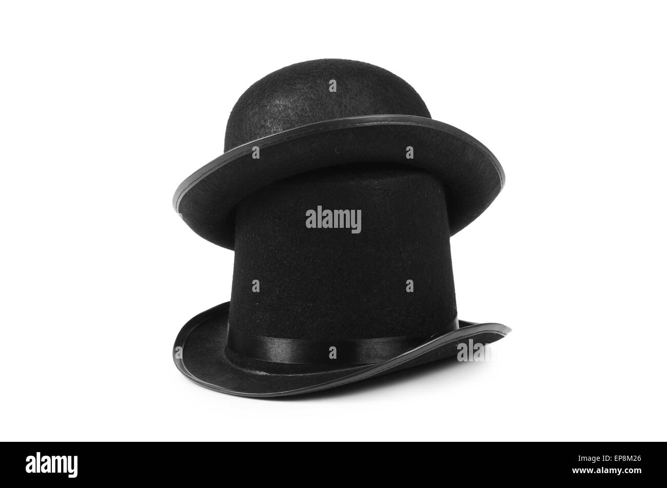 Black tophat top hat isolated on the white Stock Photo Alamy