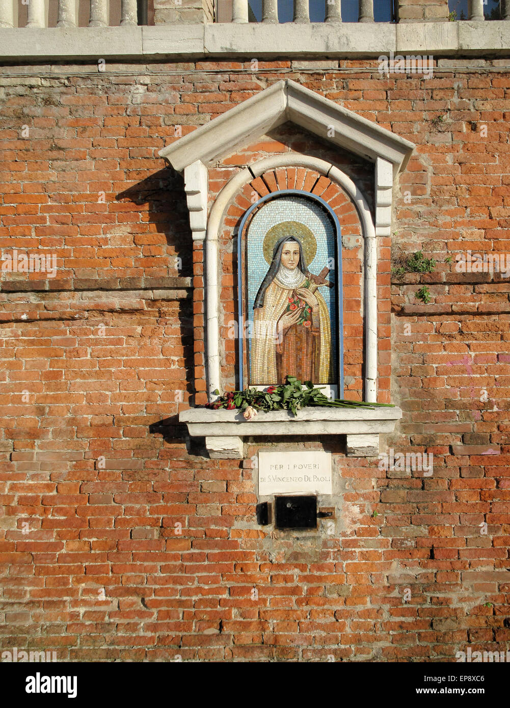 A mosaic depicting St Therese of Lisieux,the little flower Stock Photo ...