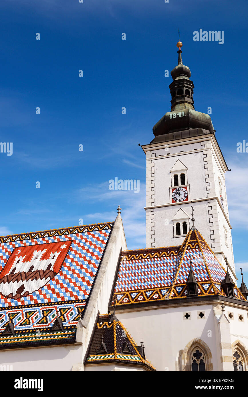 St Mark's Church, Zagreb, Croatia. Stock Photo