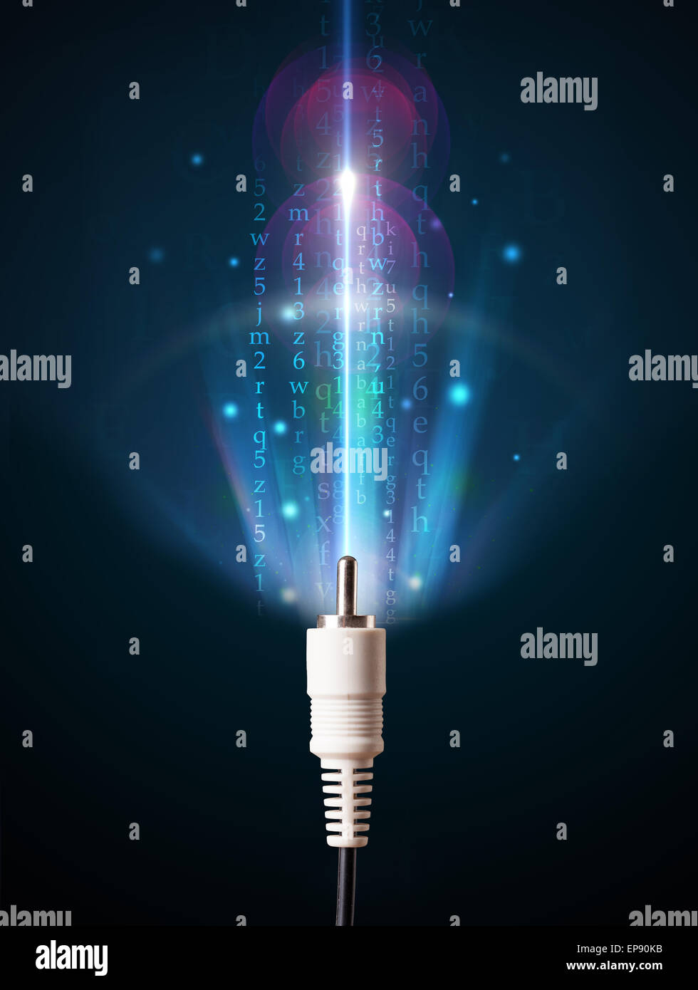 Glowing electric cable Stock Photo
