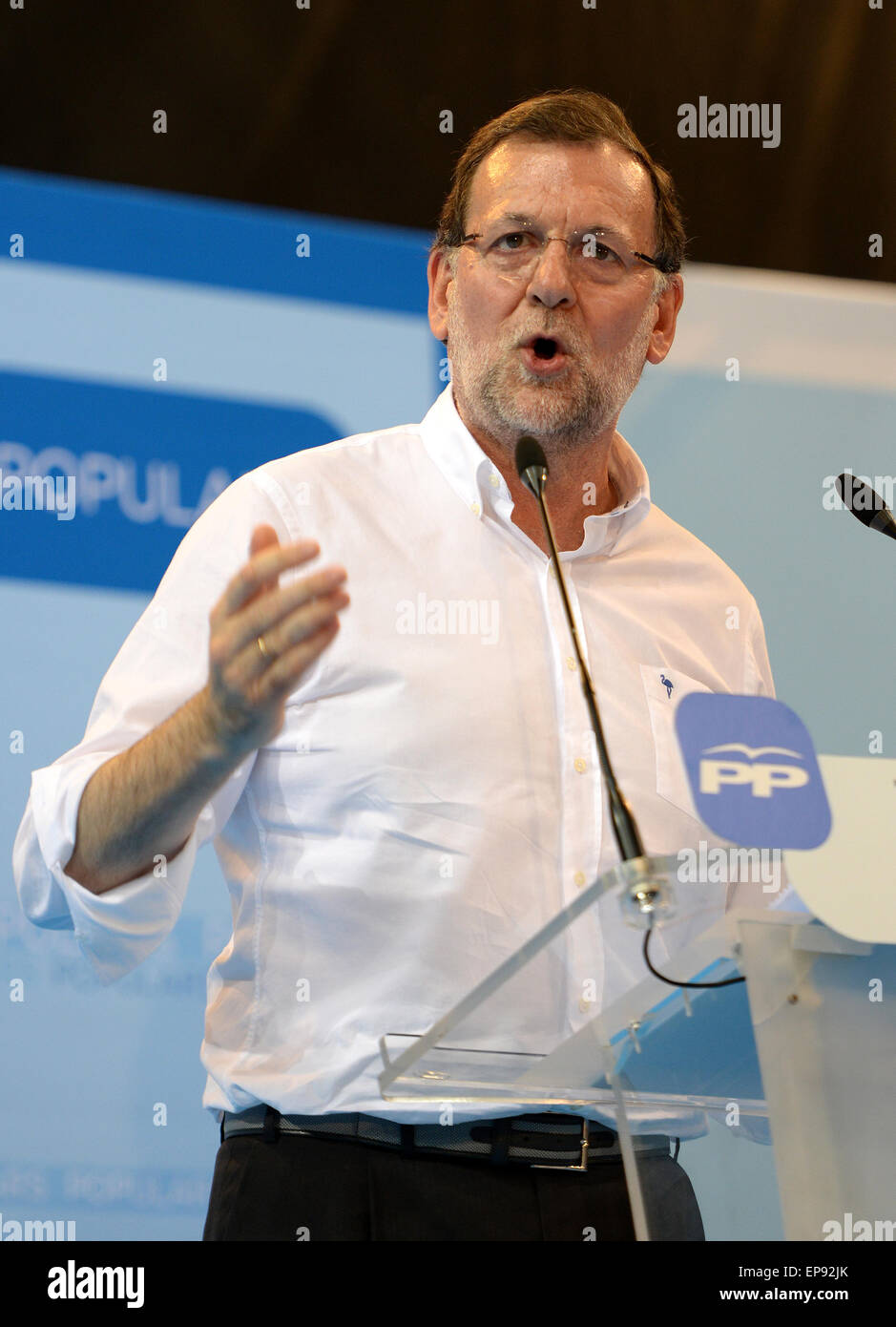 The President of Spain Mariano Rajoy, during an election rally in Palma