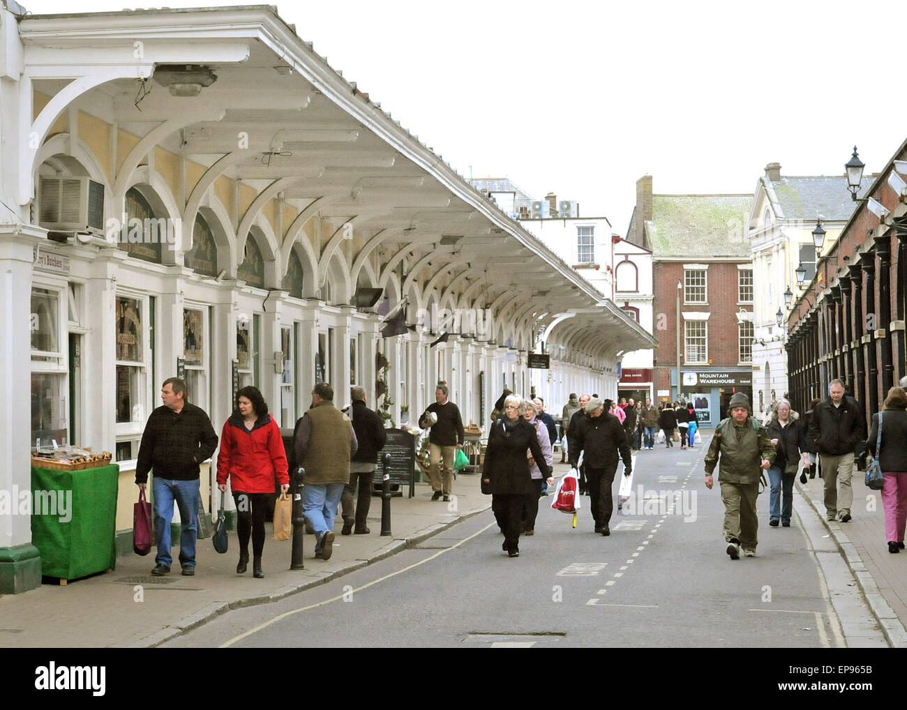 The Historic Butchers Row Barnstaple. with traditional shops and