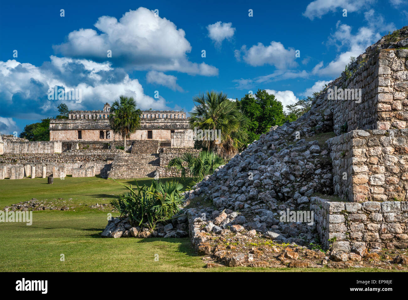 El Palacio, Mayan ruins at Kabah archaelogical site, Ruta Puuc, Yucatan state, Mexico Stock Photo