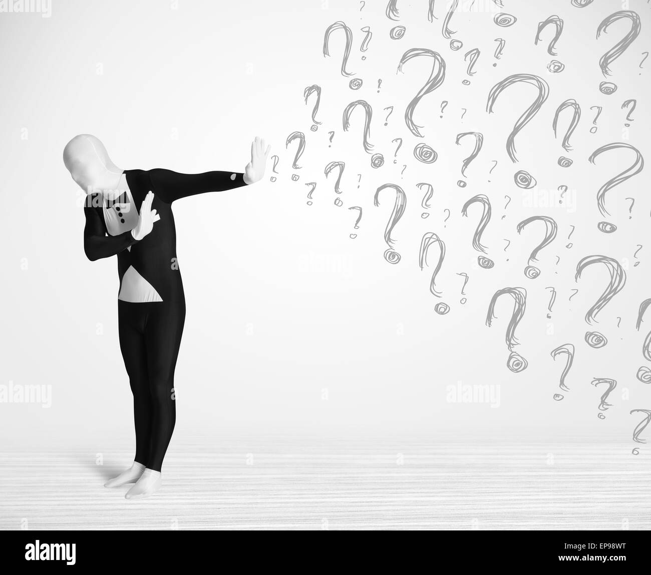 Question mark guy Black and White Stock Photos & Images - Alamy