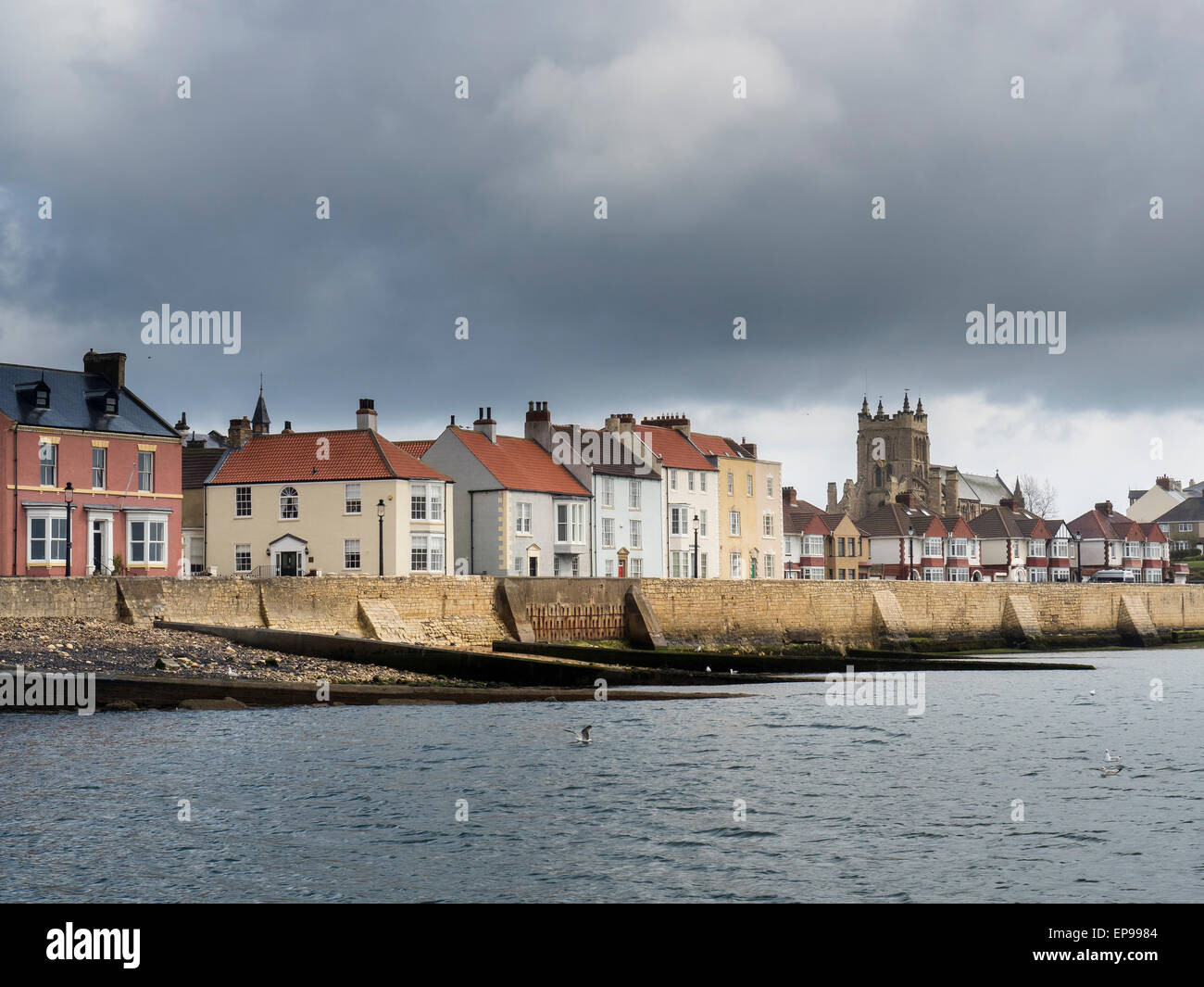 Hartlepool Headland, Town Wall and St Hildas Church, Cleveland Stock