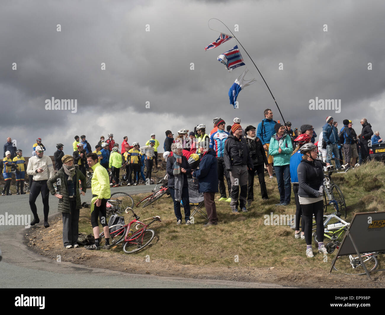 Tour of Yorkshire Cycle Race 2015. Stage one at Blakey, North Yorkshire Moors Stock Photo