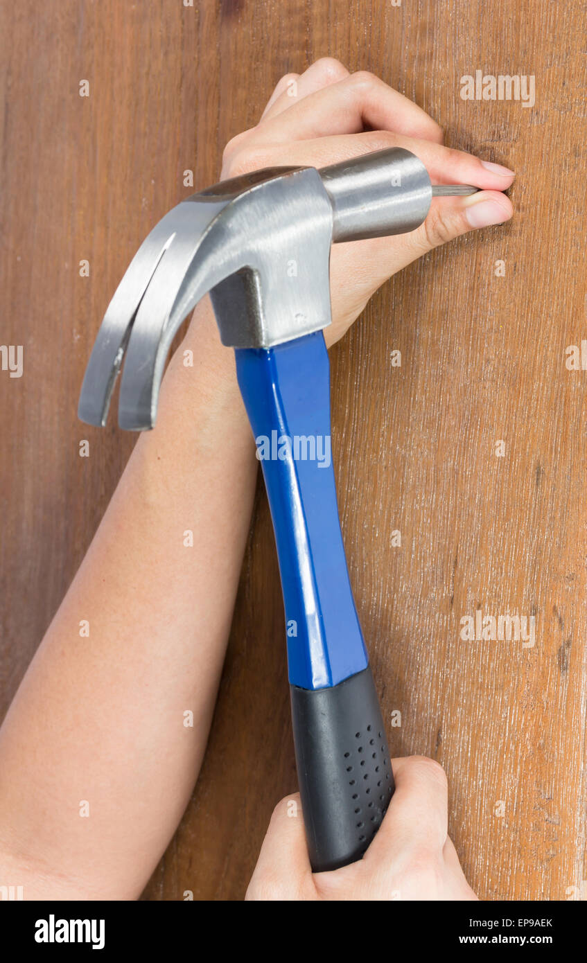 Hammer in hand Stock Photo Alamy