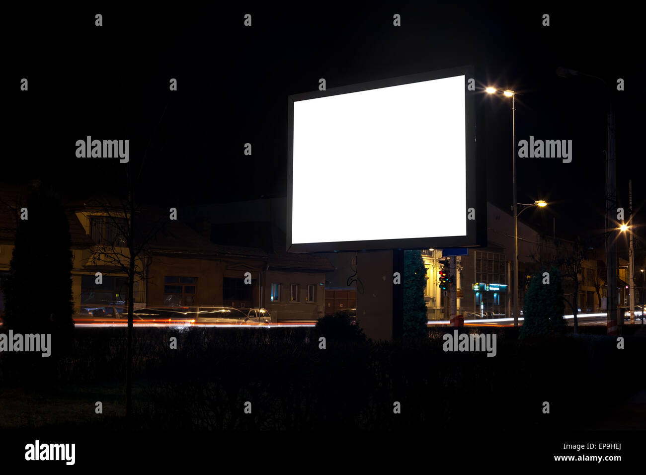 white display advertising at night Stock Photo - Alamy