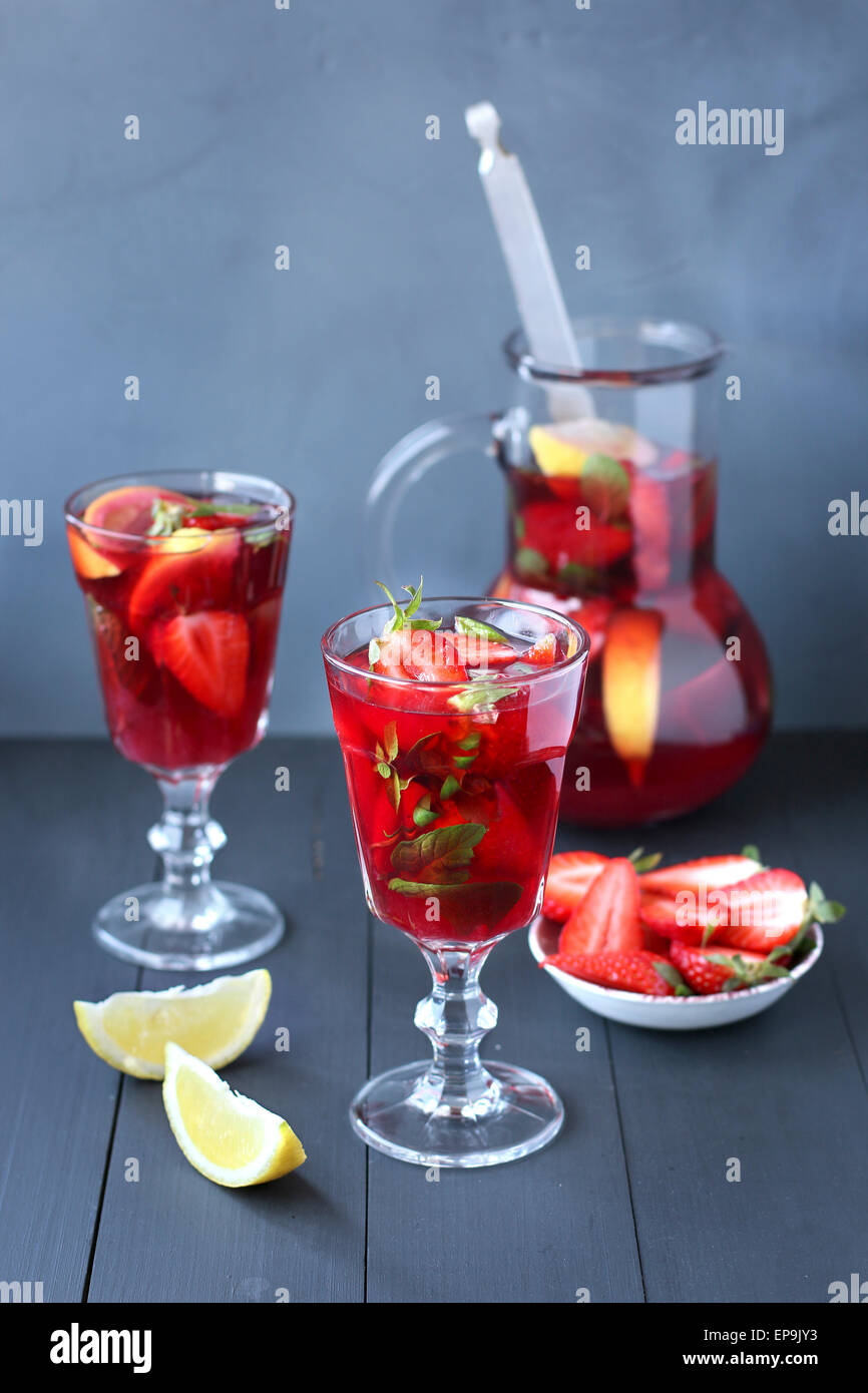 Strawberry lemonade Stock Photo