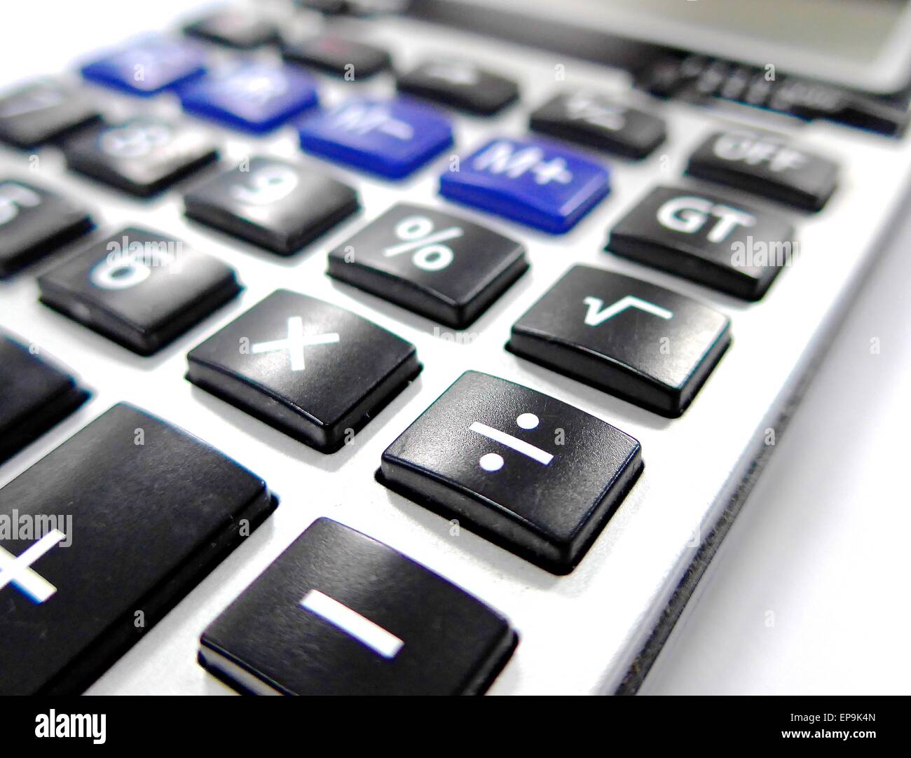 The close view of calculator on the table Stock Photo