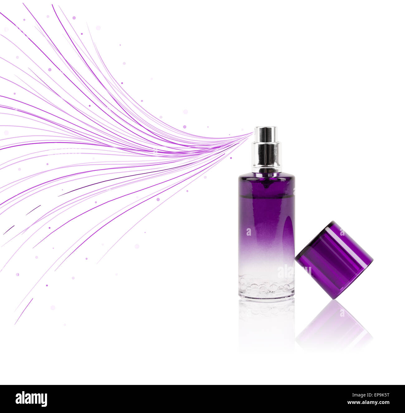 Perfume bottle spraying colorful lines Stock Photo - Alamy