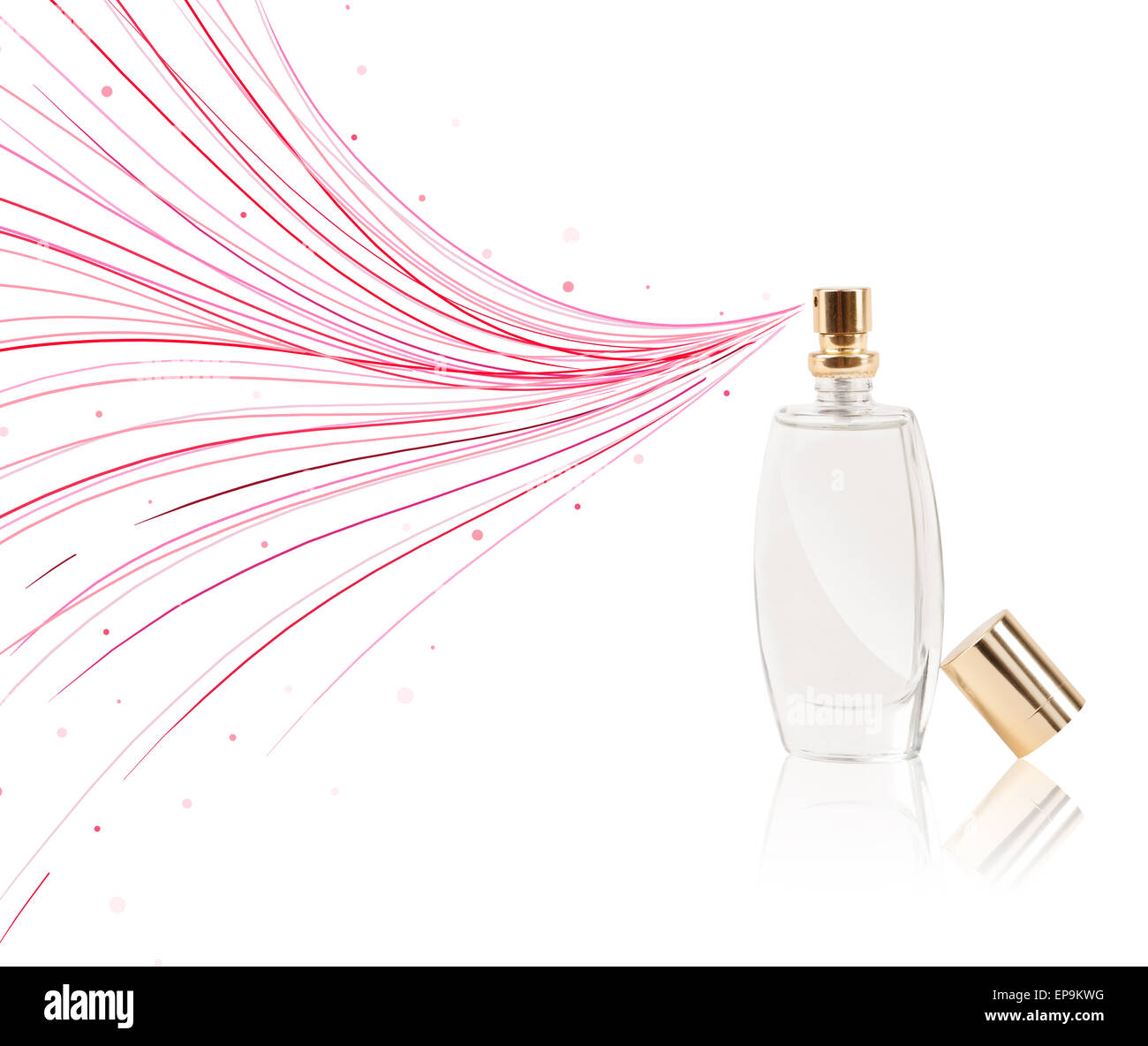 Perfume bottle spraying colorful lines Stock Photo - Alamy