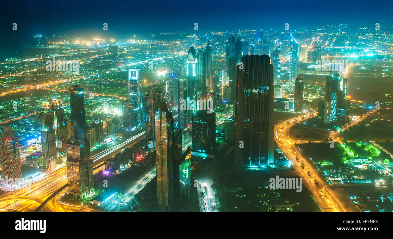 Dubai building at night illumination Stock Photo Alamy