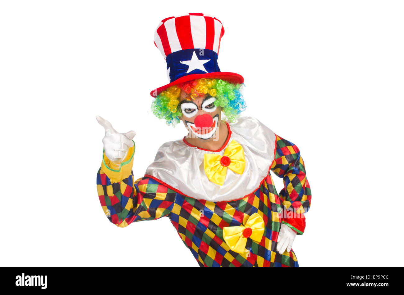 Clown with hat and american flag Stock Photo - Alamy