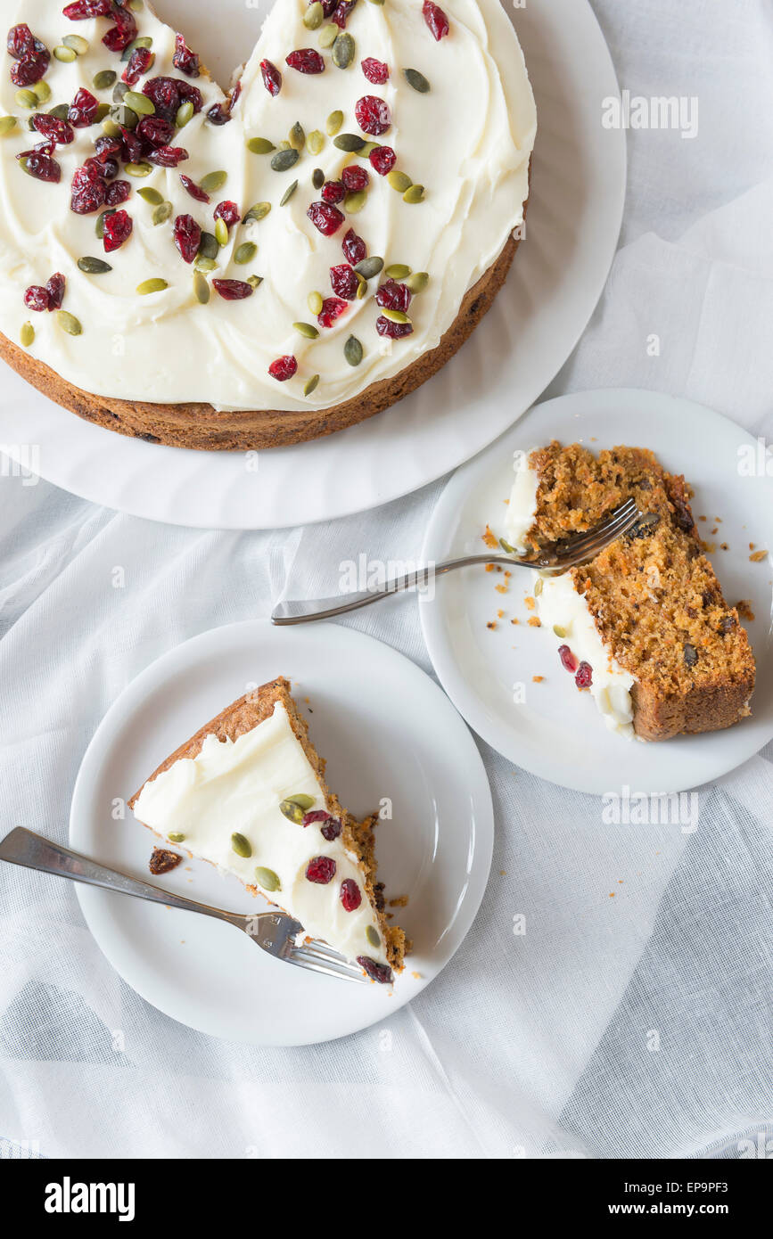 Carrot cake decorated with cranberries and seeds Stock Photo - Alamy Carrot cake decorated with cranberries and seeds Stock Photo - Alamy