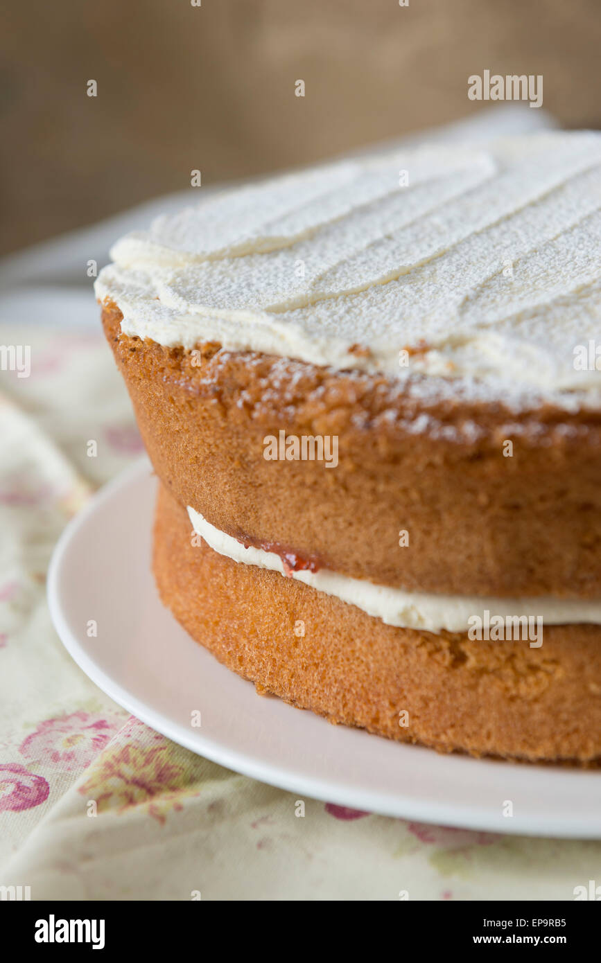 Victoria Sponge Cake Stock Photo