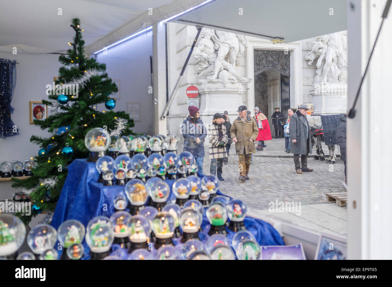Ornaments Stand At A Christmas Market In Michaelerplatz Hofburg Quarter Vienna Austria Ornaments Stand At A Christmas Market In Michaelerplatz Hofburg Quarter Vienna Austria
