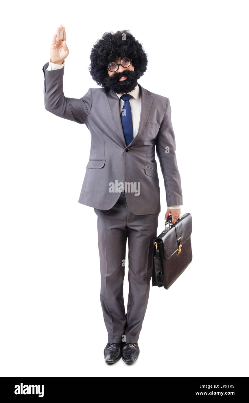 Businessman isolated on the white background Stock Photo - Alamy