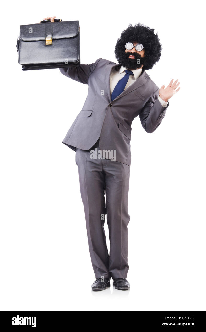 Businessman isolated on the white background Stock Photo - Alamy