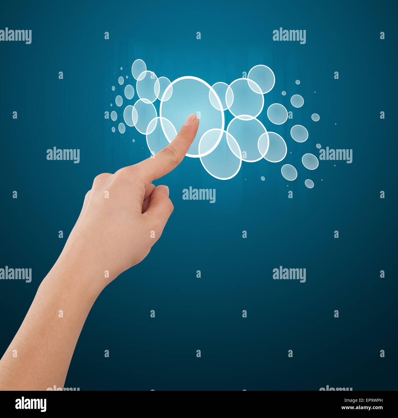 Businessman pressing high tech type of modern buttons Stock Photo - Alamy