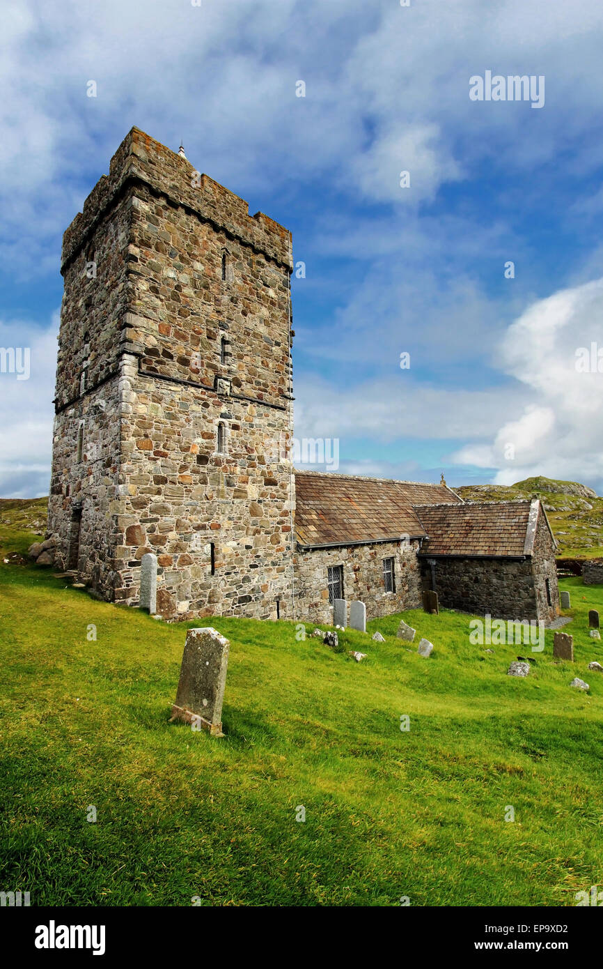 St Clement's Church at Rodel on Isle of Harris in the Outer Hebrides Stock Photo